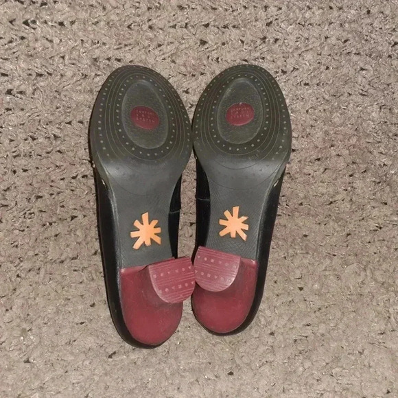 ART COMPANY- Black Leather Strappy Pump w/Rubber Block Heel-Sz 37-Near Mint - Picture 7 of 7